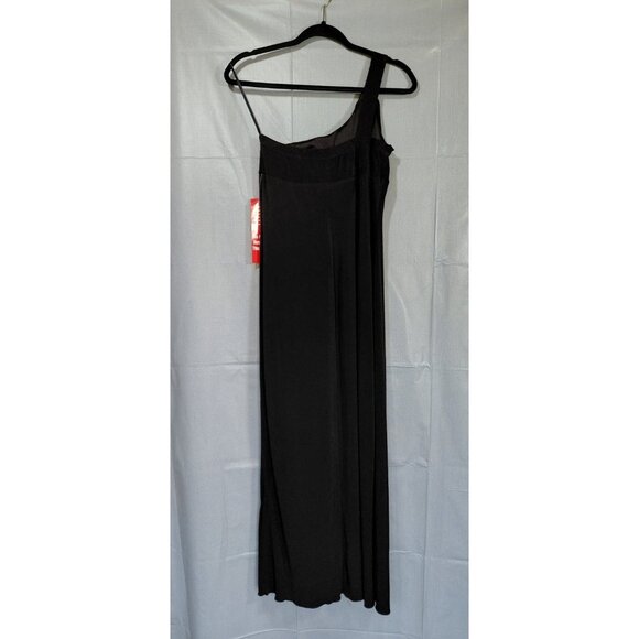 Y2K Sweet Storm One Shoulder Black Dress Med Beaded Long Formal Romantic Goth - Picture 5 of 13